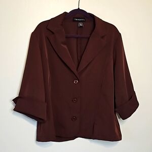 Vezucci brown Women’s jacket/Blazer size 2X vintage y2k EUC